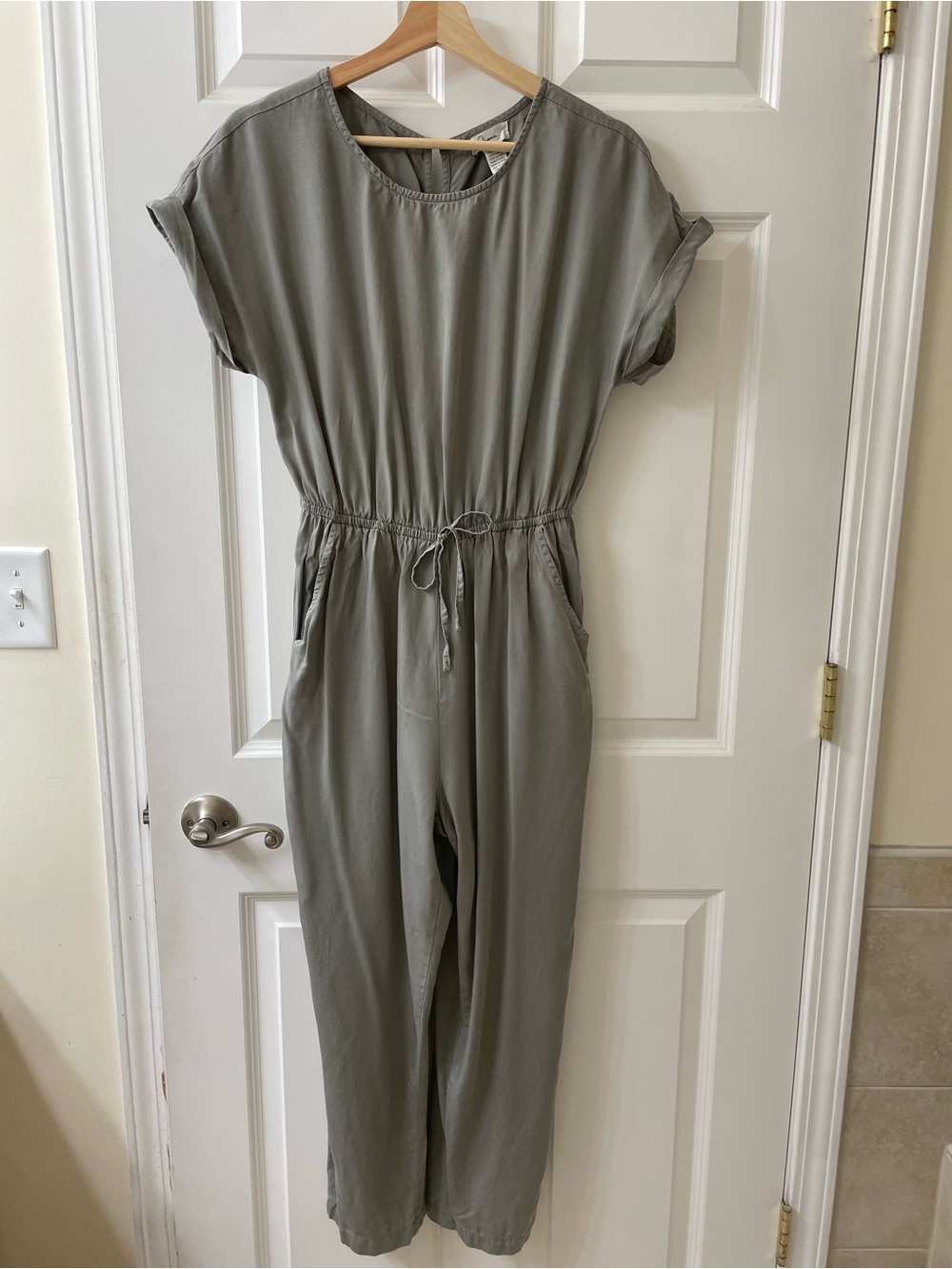 Sage/Olive Green Women’s Jumpsuit with Drawstring Waist